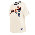 MLB DETROIT TIGERS RETRO CASCADE WOMEN'S RINGER TOP (EGGSHELL/ MIDNIGHT NAVY)