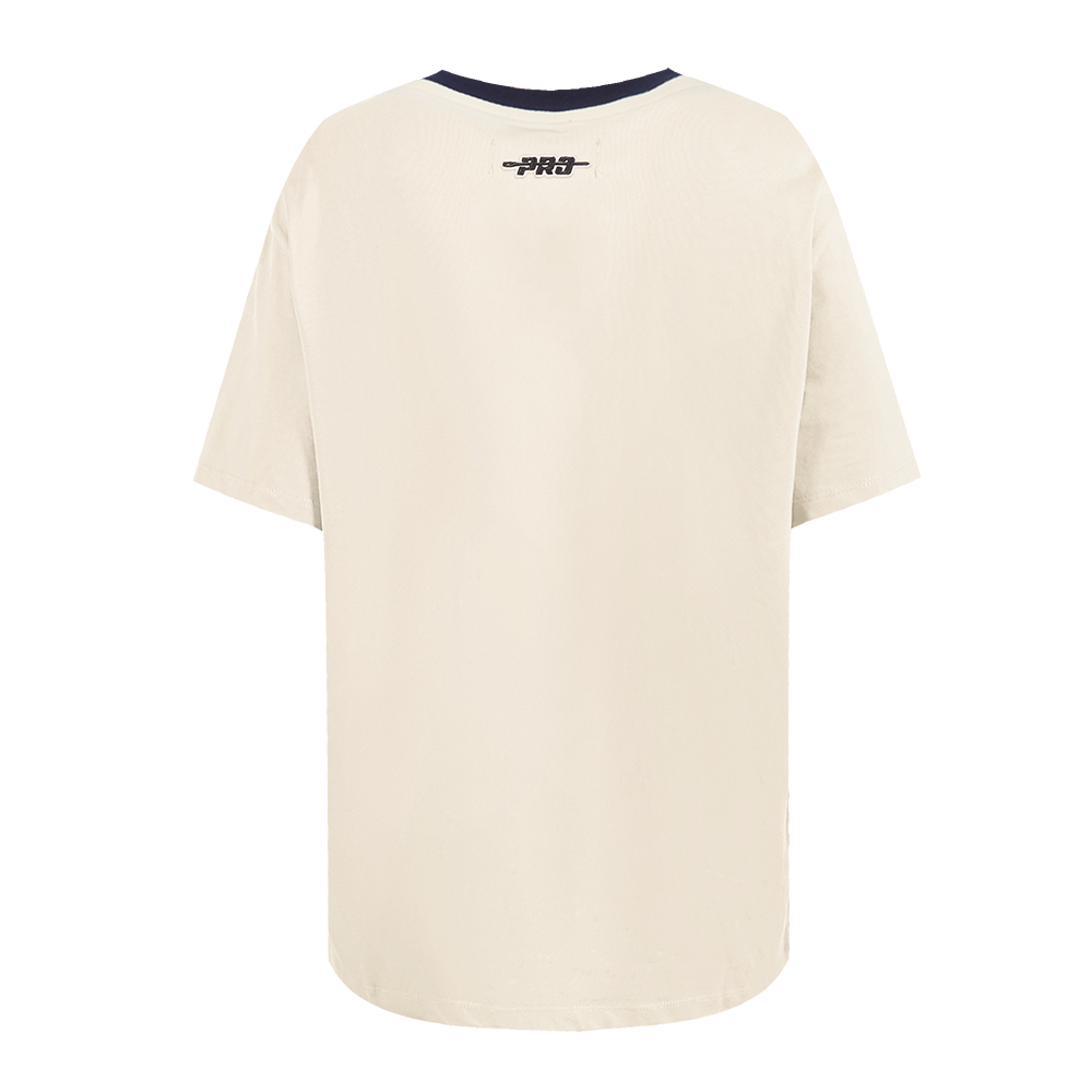MLB DETROIT TIGERS RETRO CASCADE WOMEN'S RINGER TOP (EGGSHELL/ MIDNIGHT NAVY)