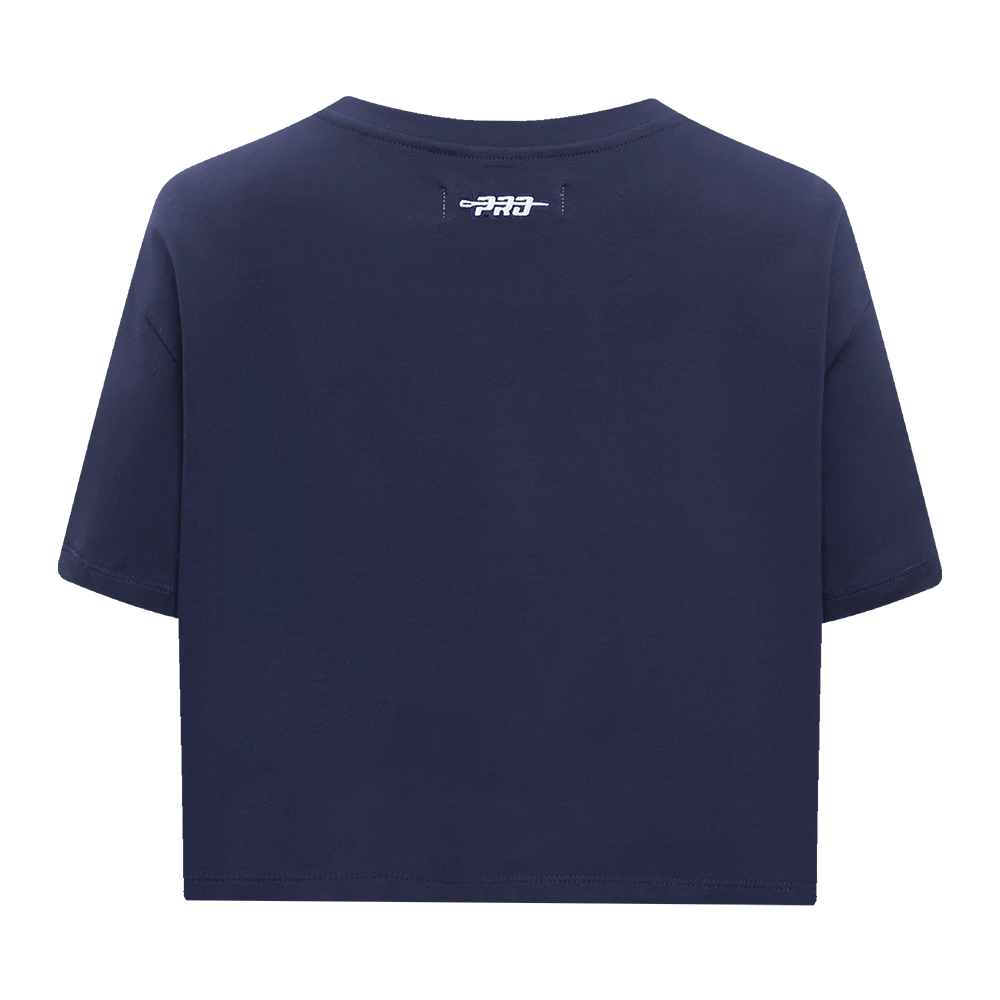 MLB DETROIT TIGERS RETRO ELEVATION HAUT EN JERSEY SIMPLE À COUPE CARRÉE POUR FEMME (MARINE MINUIT)