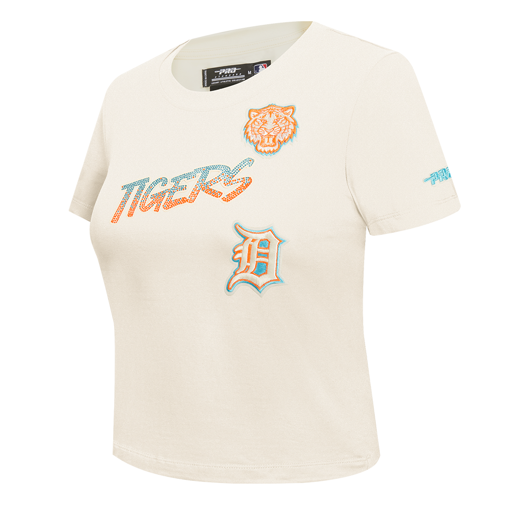 MLB DETROIT TIGERS HIGH IMPACT WOMEN'S BABY DOLL TOP (EGGSHELL)