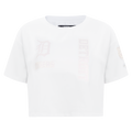 MLB DETROIT TIGERS HOLOGRAM WOMEN'S SINGLE JERSEY BOXY TOP (WHITE)