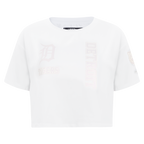 MLB DETROIT TIGERS HOLOGRAM WOMEN'S SINGLE JERSEY BOXY TOP (WHITE)