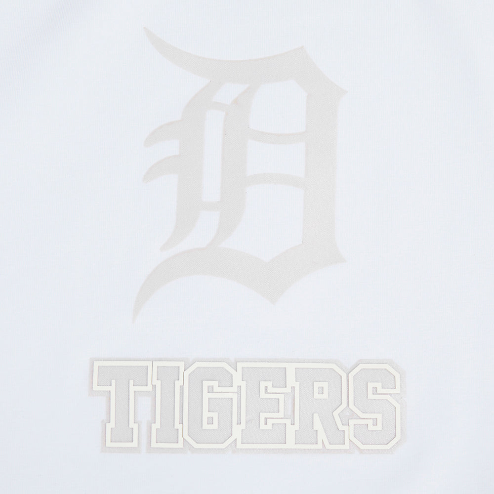 MLB DETROIT TIGERS HOLOGRAM WOMEN'S SINGLE JERSEY BOXY TOP (WHITE)