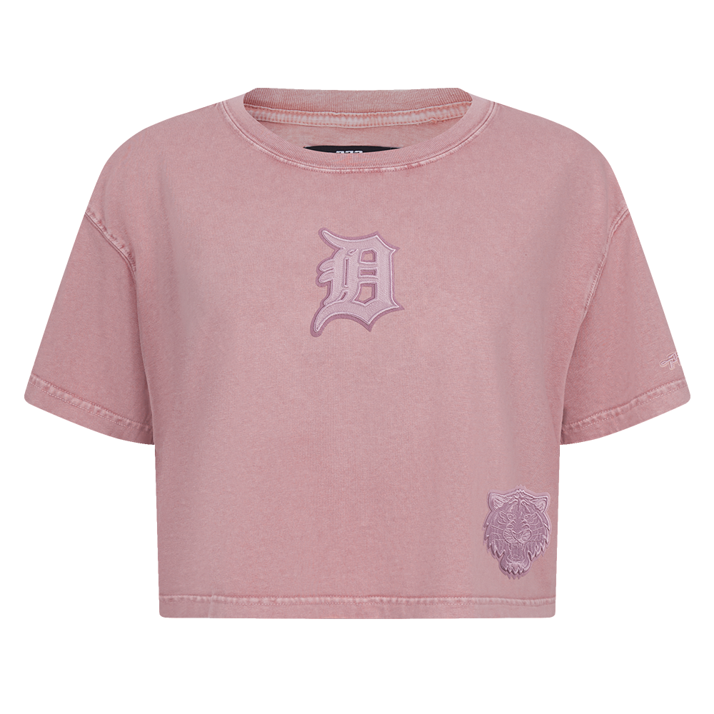 MLB DETROIT TIGERS WASHED CLASSIC WOMEN'S ENZYME WASH BOXY TEE (WASHED MAUVE)