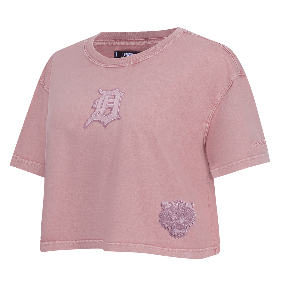 MLB DETROIT TIGERS WASHED CLASSIC WOMEN'S ENZYME WASH BOXY TEE (WASHED MAUVE)