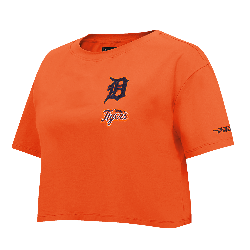MLB DETROIT TIGERS CLASSIC CHENILLE WOMEN'S SJ BOXY TOP (ORANGE)