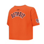 MLB DETROIT TIGERS CLASSIC CHENILLE WOMEN'S SJ BOXY TOP (ORANGE)