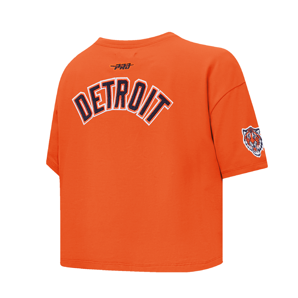 MLB DETROIT TIGERS CLASSIC CHENILLE WOMEN'S SJ BOXY TOP (ORANGE)