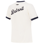 MLB DETROIT TIGERS RETRO CLASSICS HAUT À BORDURES CONTRASTANTES POUR FEMME (COQUILLE D'ŒUF/MARINE MINUIT)