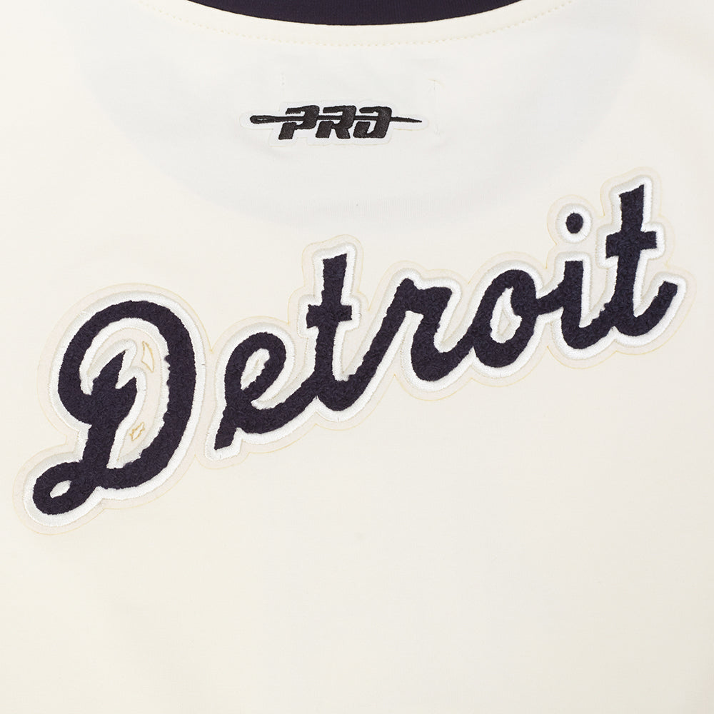 MLB DETROIT TIGERS RETRO CLASSICS HAUT À BORDURES CONTRASTANTES POUR FEMME (COQUILLE D'ŒUF/MARINE MINUIT)