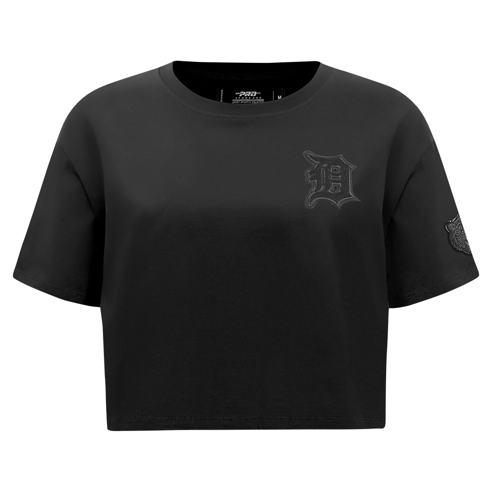 MLB DETROIT TIGERS TRIPLE BLACK WOMEN'S SINGLE JERSEY BOXY TOP (TRIPLE BLACK)