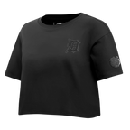 MLB DETROIT TIGERS TRIPLE BLACK WOMEN'S SINGLE JERSEY BOXY TOP (TRIPLE BLACK)