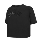 MLB DETROIT TIGERS TRIPLE BLACK WOMEN'S SINGLE JERSEY BOXY TOP (TRIPLE BLACK)