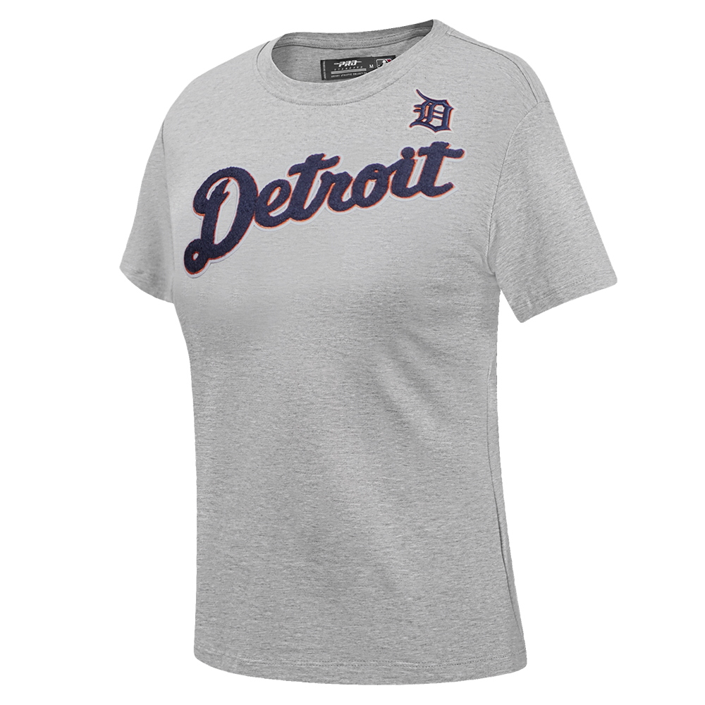 MLB DETROIT TIGERS CLASSIC SHORT SLEEVE WOMEN'S SINGLE JERSEY SLIM FIT TOP (HEATHER GREY)