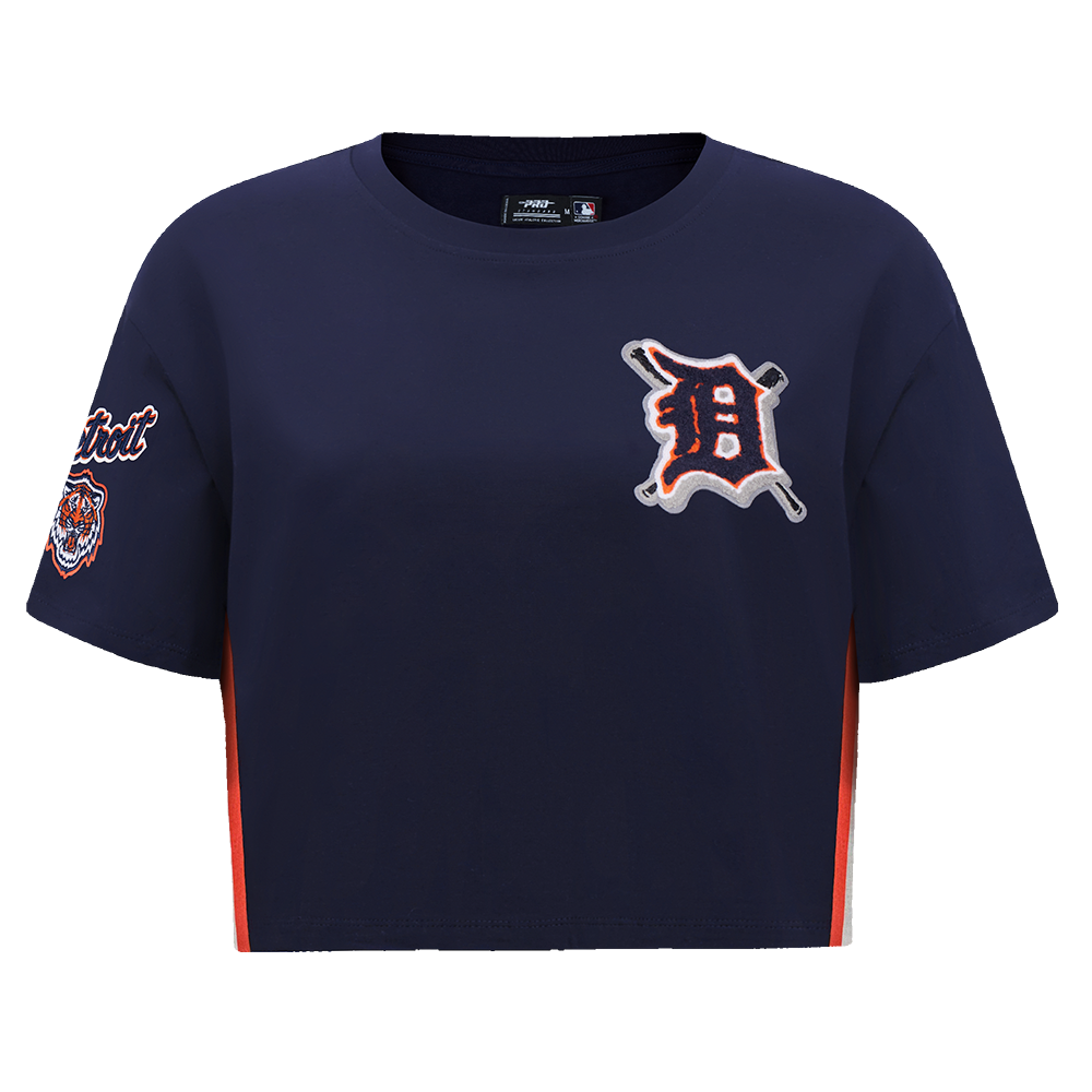 MLB DETROIT TIGERS HAUT MASHUP À COUPE CARRÉE POUR FEMME (MARINE MINUIT)