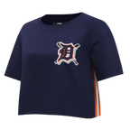 MLB DETROIT TIGERS HAUT MASHUP À COUPE CARRÉE POUR FEMME (MARINE MINUIT)