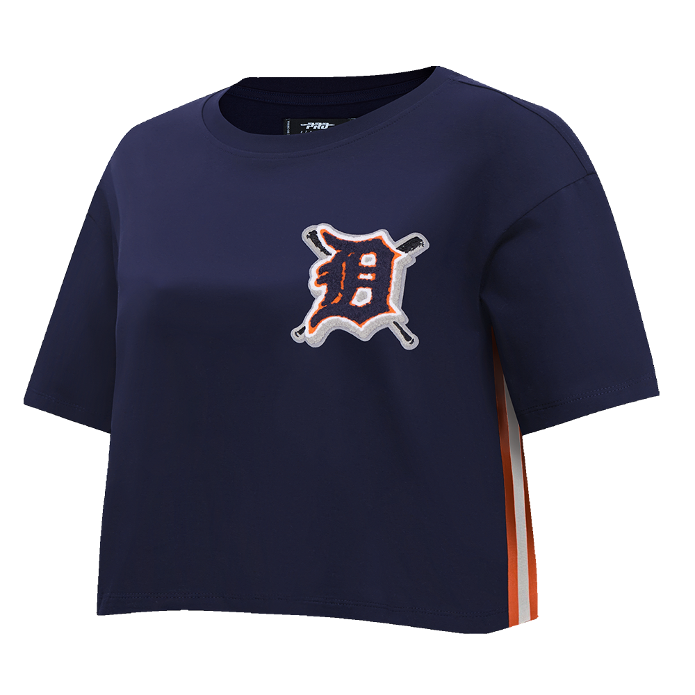 MLB DETROIT TIGERS HAUT MASHUP À COUPE CARRÉE POUR FEMME (MARINE MINUIT)