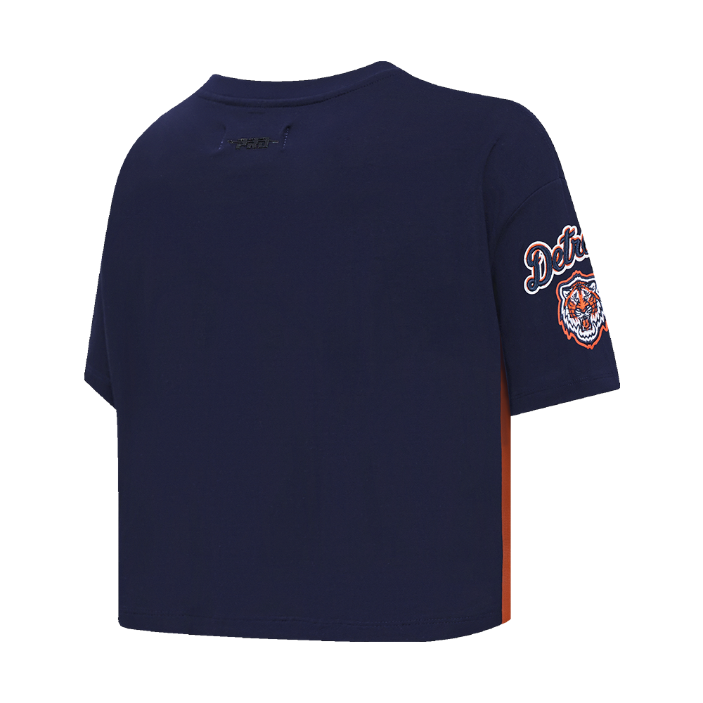 MLB DETROIT TIGERS HAUT MASHUP À COUPE CARRÉE POUR FEMME (MARINE MINUIT)