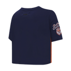MLB DETROIT TIGERS HAUT MASHUP À COUPE CARRÉE POUR FEMME (MARINE MINUIT)