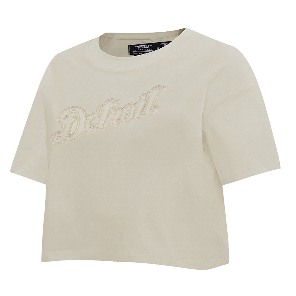 MLB DETROIT TIGERS NEUTRAL WOMEN'S BOXY TOP (TAUPE)