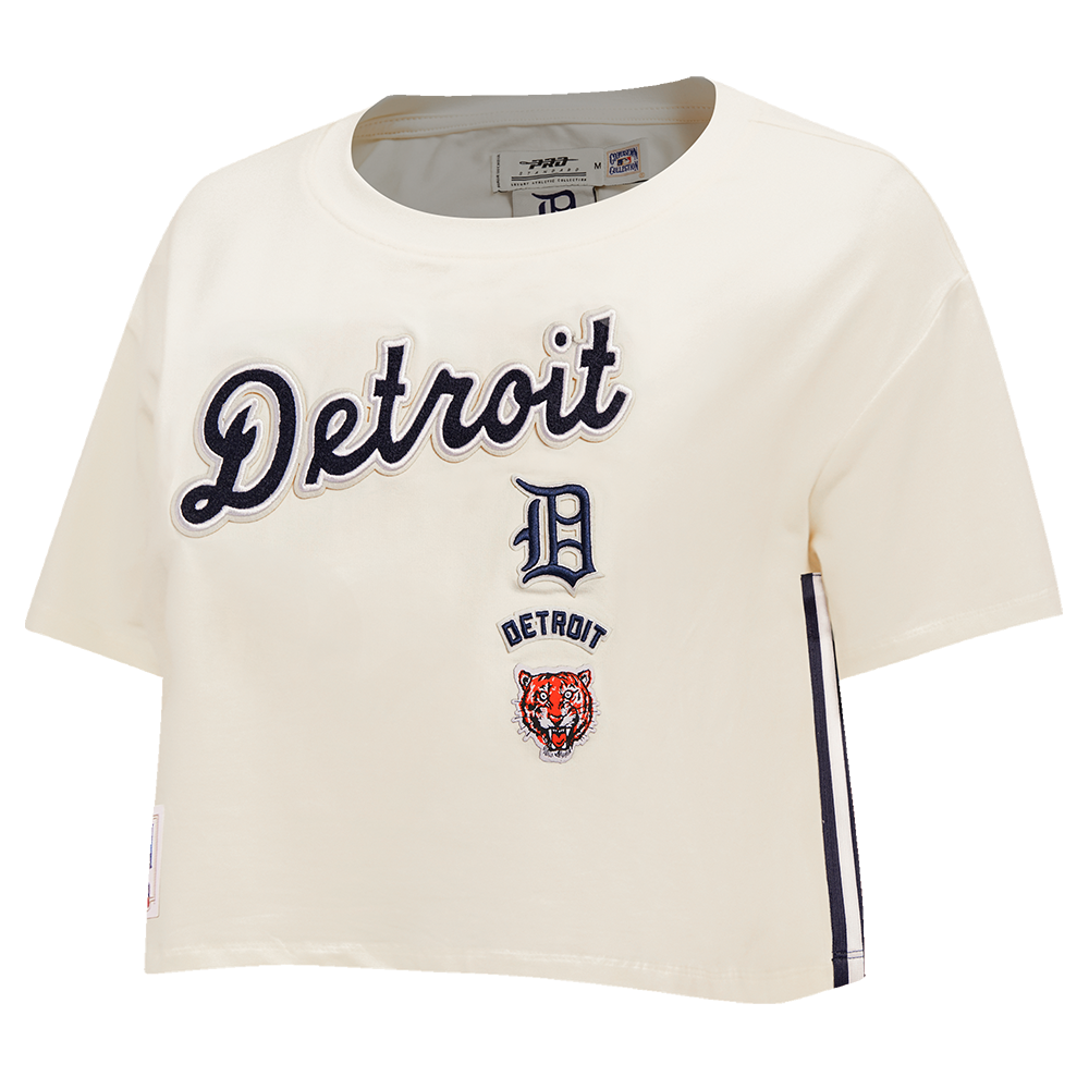 MLB DETROIT TIGERS RETRO CLASSIC WOMEN'S BOXY TOP (EGGSHELL)