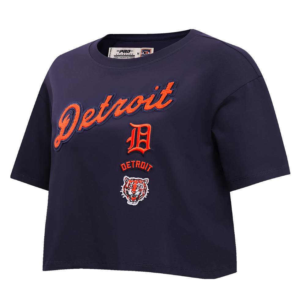 MLB DETROIT TIGERS RETRO CLASSIC WOMEN'S BOXY TOP (MIDNIGHT NAVY)