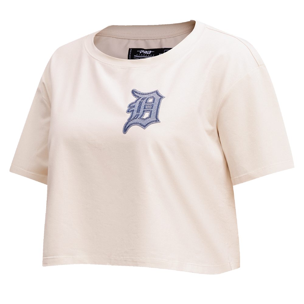 MLB DETROIT TIGERS VARSITY BLUES WOMEN'S BOXY TOP (LINEN)