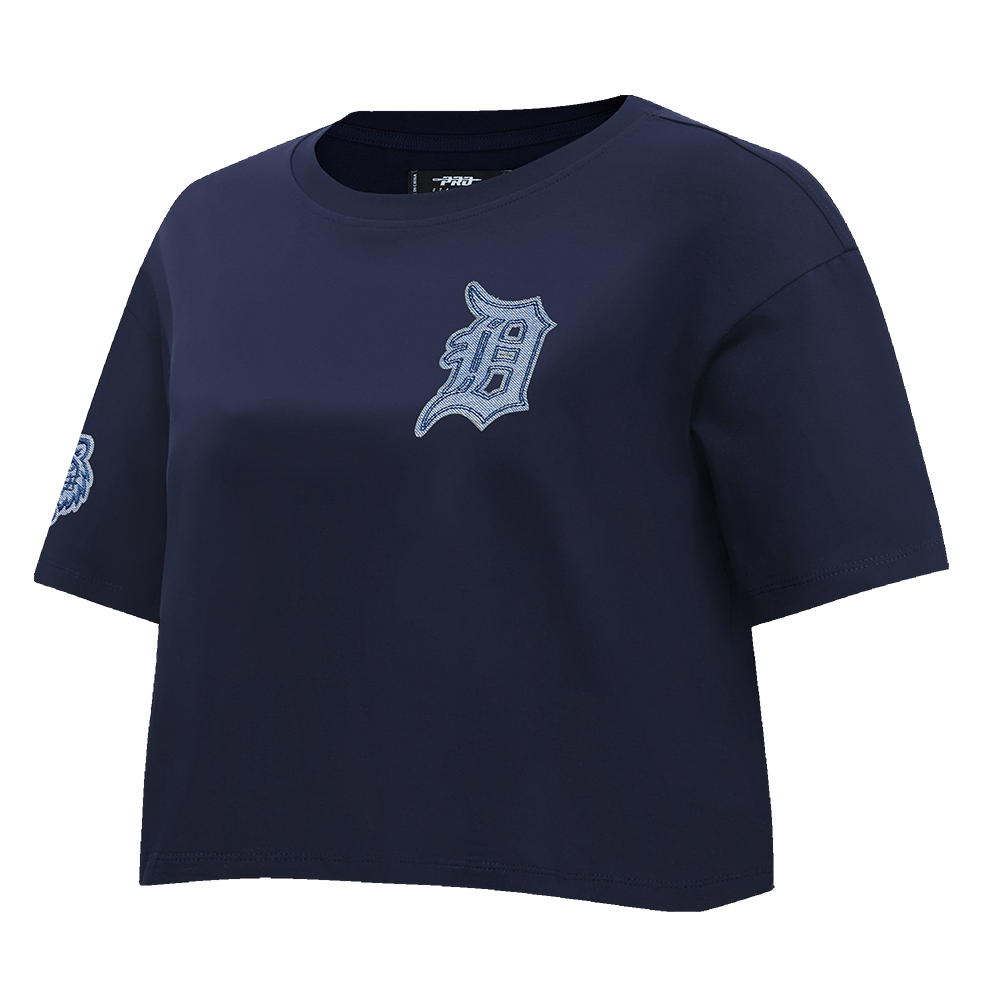 MLB DETROIT TIGERS VARSITY BLUES WOMEN'S BOXY TOP (MIDNIGHT NAVY)