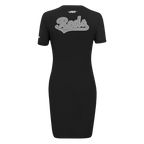 MLB DETROIT TIGERS REVERSE FRENCH TERRY WOMEN'S BODYCON DRESS (BLACK)