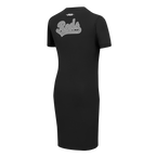 MLB DETROIT TIGERS REVERSE FRENCH TERRY WOMEN'S BODYCON DRESS (BLACK)