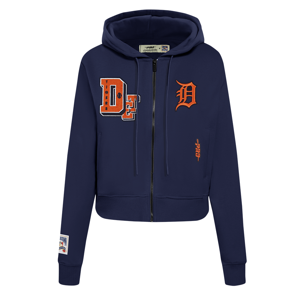 MLB DETROIT TIGERS BEST OF CHANDAIL À CAPUCHON EN MOLLETON À GLISSIÈRE POUR FEMME (MARINE MINUIT)