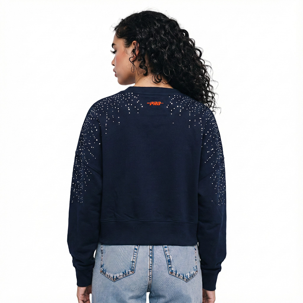 MLB DETROIT TIGERS LEGACY CHANDAIL À COL ROND EN MOLLETON POUR FEMME (MARINE MINUIT)
