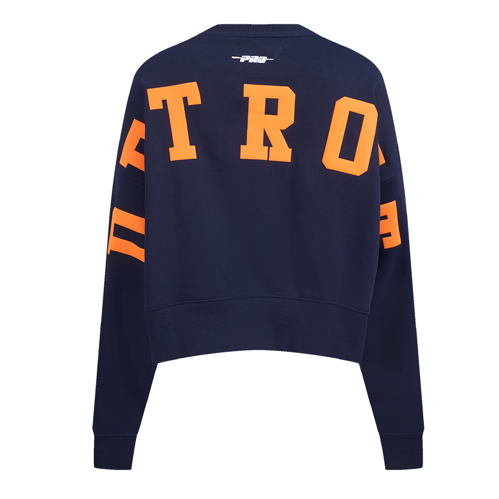 MLB DETROIT TIGERS WINGSPAN WOMEN'S FLC CREWNECK (MIDNIGHT NAVY)