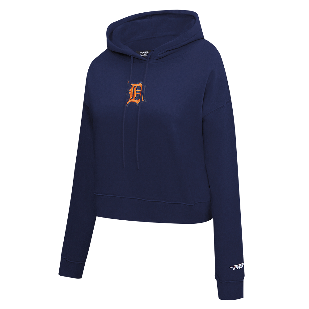 MLB DETROIT TIGERS WINGSPAN WOMEN'S FLC CROPPED PO HOODIE (MIDNIGHT NAVY)