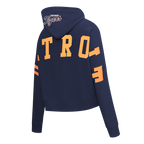 MLB DETROIT TIGERS WINGSPAN WOMEN'S FLC CROPPED PO HOODIE (MIDNIGHT NAVY)