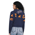 MLB DETROIT TIGERS WINGSPAN WOMEN'S FLC CROPPED PO HOODIE (MIDNIGHT NAVY)