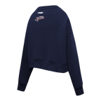 MLB DETROIT TIGERS CLASSIC CHENILLE CHANDAIL À COL ROND EN MOLLETON POUR FEMME (MARINE MINUIT)
