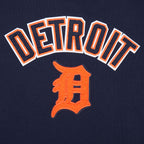 MLB DETROIT TIGERS CLASSIC CHENILLE CHANDAIL À COL ROND EN MOLLETON POUR FEMME (MARINE MINUIT)
