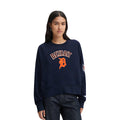 MLB DETROIT TIGERS CLASSIC CHENILLE CHANDAIL À COL ROND EN MOLLETON POUR FEMME (MARINE MINUIT)