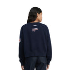 MLB DETROIT TIGERS CLASSIC CHENILLE CHANDAIL À COL ROND EN MOLLETON POUR FEMME (MARINE MINUIT)