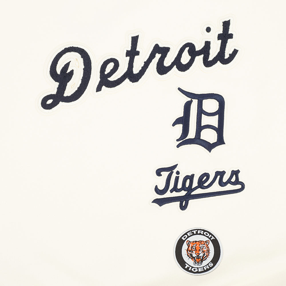 MLB DETROIT TIGERS  RETRO CLASSIC WOMEN'S RIB FLC CREWNECK (EGGSHELL/ MIDNIGHT NAVY)
