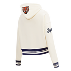 MLB DETROIT TIGERS RETRO CLASSIC CHANDAIL À CAPUCHON COURT EN MOLLETON CÔTELÉ POUR FEMME (COQUILLE D'ŒUF/MARINE MINUIT)