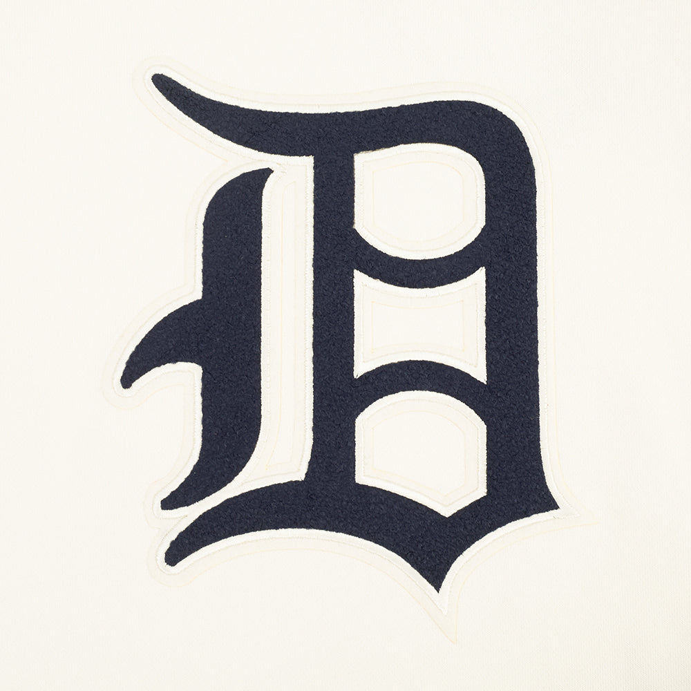 MLB DETROIT TIGERS RETRO CLASSIC CHANDAIL À CAPUCHON COURT EN MOLLETON CÔTELÉ POUR FEMME (COQUILLE D'ŒUF/MARINE MINUIT)