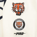 MLB DETROIT TIGERS RETRO CLASSIC CHANDAIL À CAPUCHON COURT EN MOLLETON CÔTELÉ POUR FEMME (COQUILLE D'ŒUF/MARINE MINUIT)