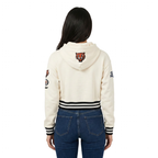 MLB DETROIT TIGERS RETRO CLASSIC CHANDAIL À CAPUCHON COURT EN MOLLETON CÔTELÉ POUR FEMME (COQUILLE D'ŒUF/MARINE MINUIT)