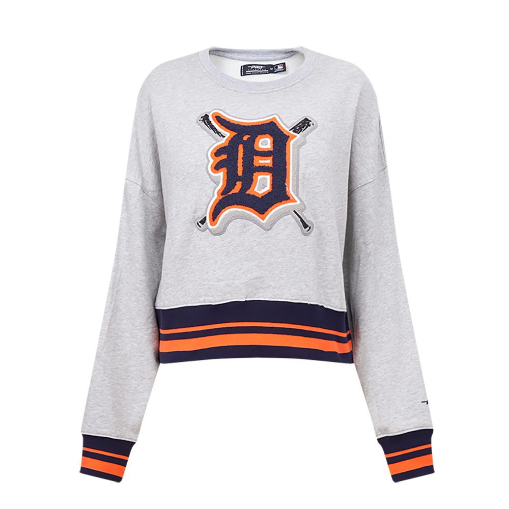MLB DETROIT TIGERS CHANDAIL À COL ROND MASHUP CÔTELÉ POUR FEMME (GRIS CHINÉ/MARINE MINUIT/ORANGE)