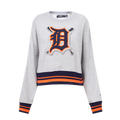 MLB DETROIT TIGERS CHANDAIL À COL ROND MASHUP CÔTELÉ POUR FEMME (GRIS CHINÉ/MARINE MINUIT/ORANGE)