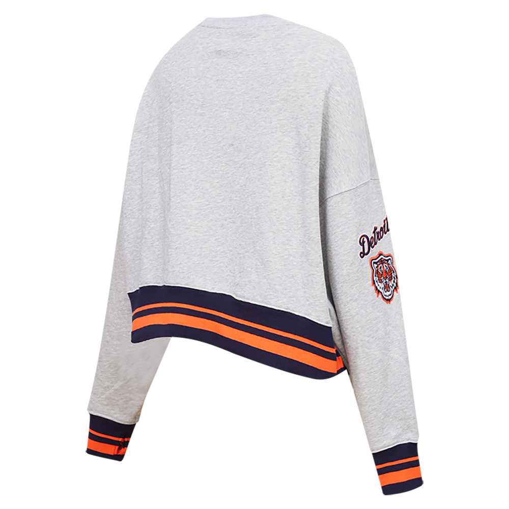 MLB DETROIT TIGERS CHANDAIL À COL ROND MASHUP CÔTELÉ POUR FEMME (GRIS CHINÉ/MARINE MINUIT/ORANGE)