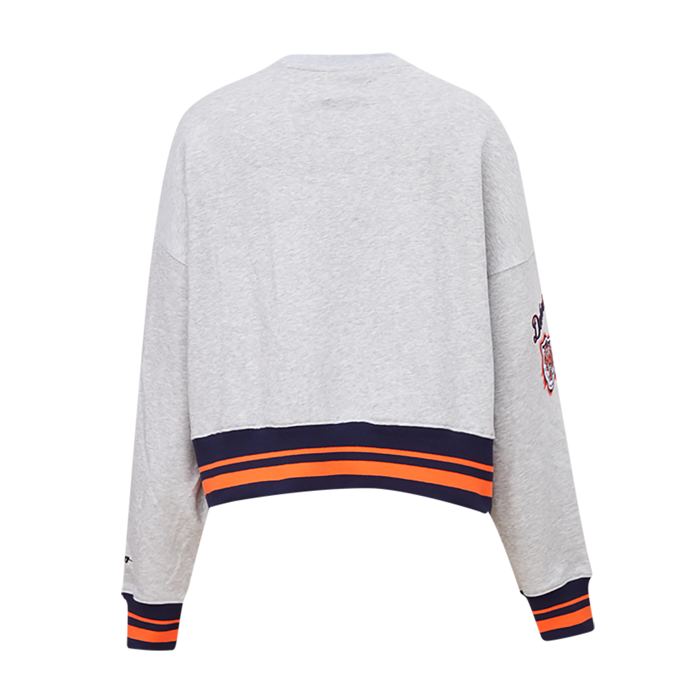 MLB DETROIT TIGERS CHANDAIL À COL ROND MASHUP CÔTELÉ POUR FEMME (GRIS CHINÉ/MARINE MINUIT/ORANGE)