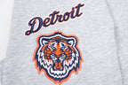 MLB DETROIT TIGERS CHANDAIL À COL ROND MASHUP CÔTELÉ POUR FEMME (GRIS CHINÉ/MARINE MINUIT/ORANGE)